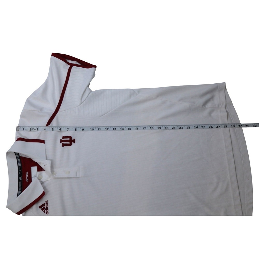 Adidas Indiana Hoosiers Mens Large White Climalite Polo Shirt 1897A IU NCAA - Picture 4 of 9